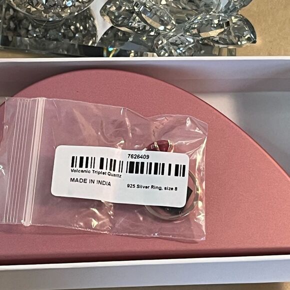 Stunning Volcanic Quartz Solitaire Engagement Ring Vermeil Rose Gold/ Sterling. - Picture 15 of 15